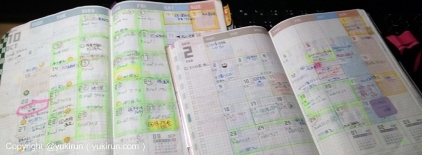 画像：左：2014年度のジブン手帳（A5)　右：2015年度のジブン手帳 mini 