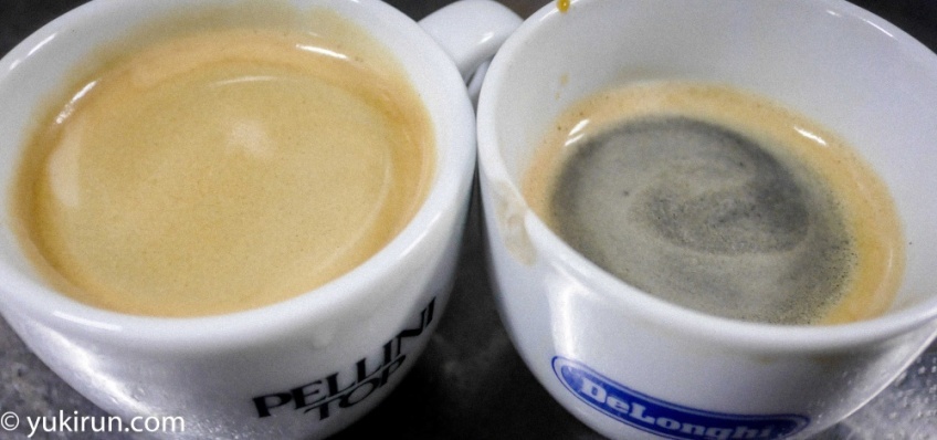 画像：エスプレッソカップのクレマ比べ